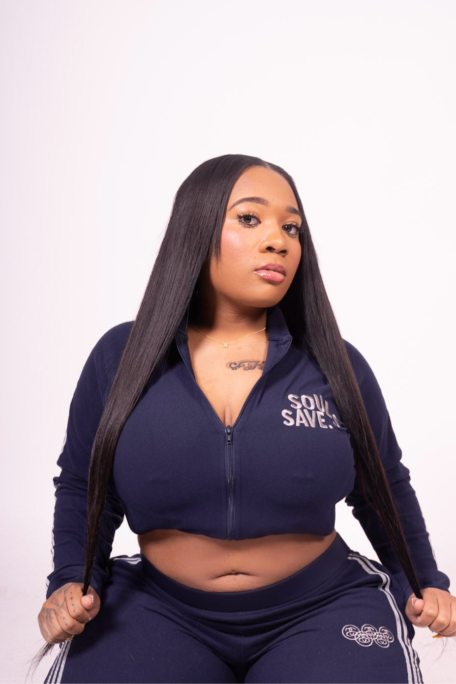 SAVESOULS VELOUR TRACK JACKET (GREY)