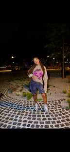 SAVE SOULS SAVE EM RHINESTONE JORTS