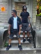 SAVE SOULS SAVE EM RHINESTONE JORTS